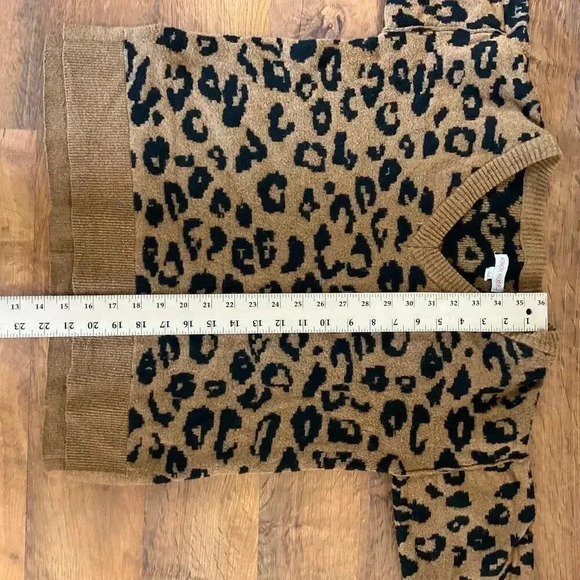 Knox‎ Rose V-Neck Leopard Long Sleeve Womens Pullover Sweater Size Small - Picture 6 of 8